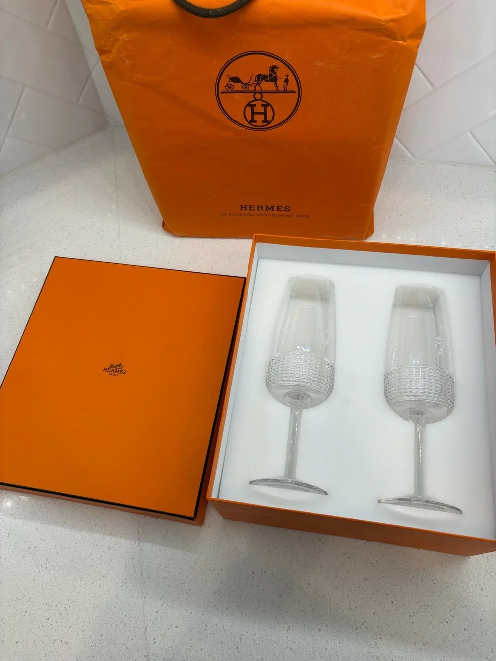 Hermes Intervalle Champagne Flutes - Set of 2